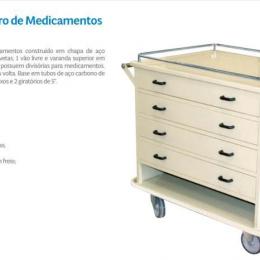 Modelo MD079B Carrinho de Medicamentos Material Chapa de Aço Esmaltada Modelo MD079B Carrinho de Medicamentos Material Chapa de Aço Esmaltada